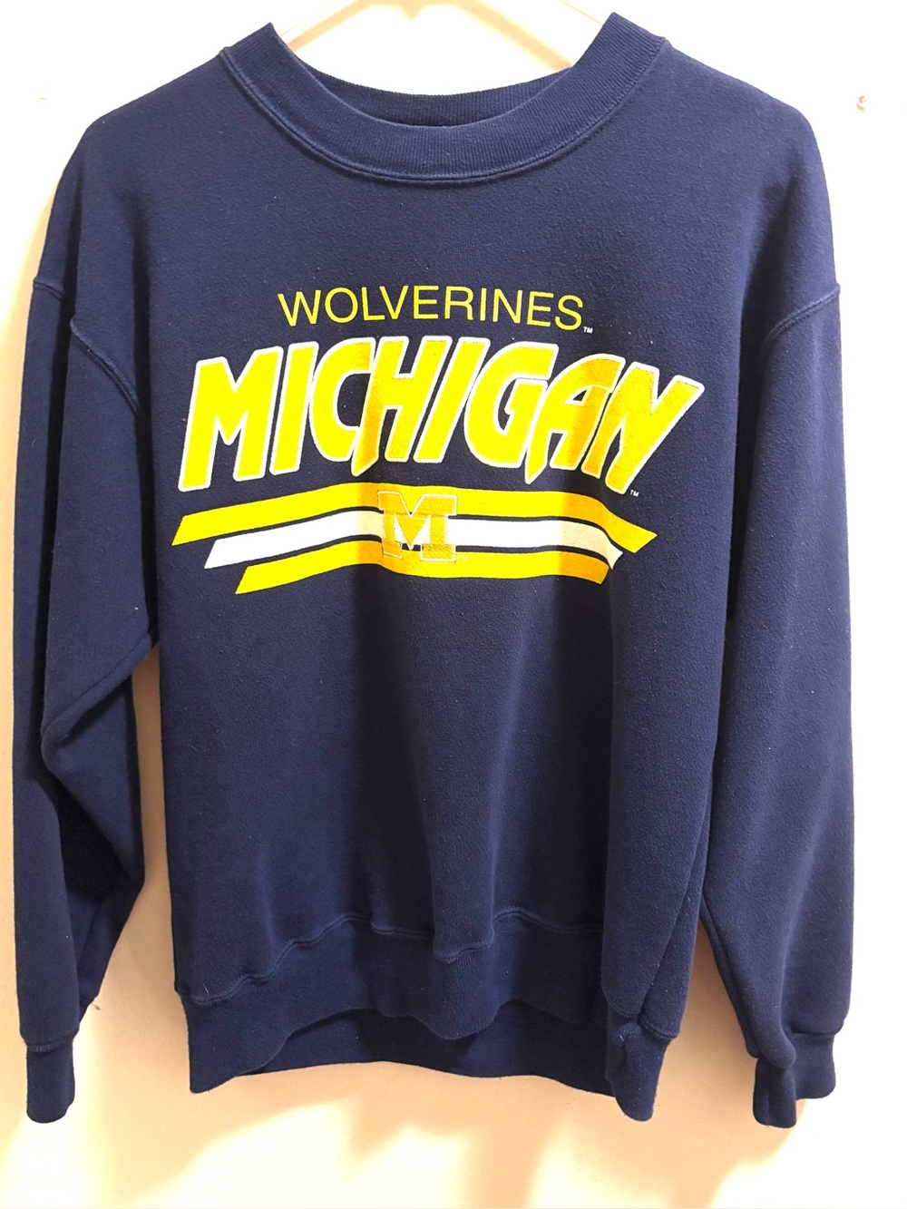 University of Michigan Vintage Crewneck Sweatshirt, Maize and Blue